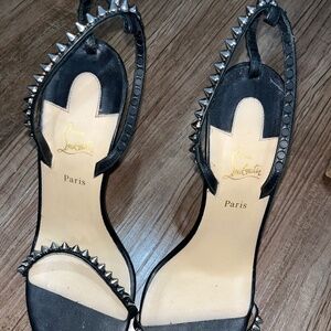 Christian Louboutin Spike Black and Sliver High Heels!!